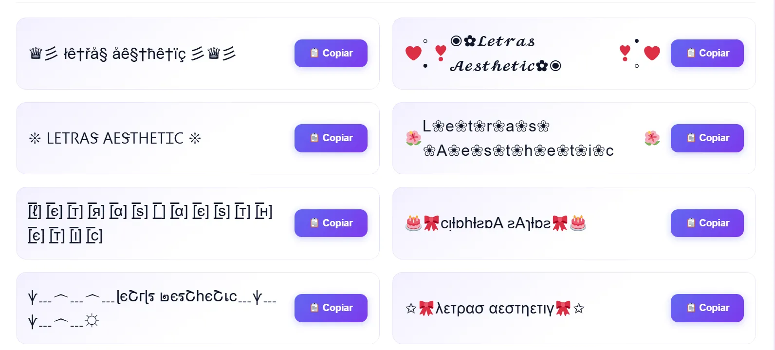 Letras Aesthetic para Copiar e Colar: Fontes e Símbolos 1 Letras Aesthetic
