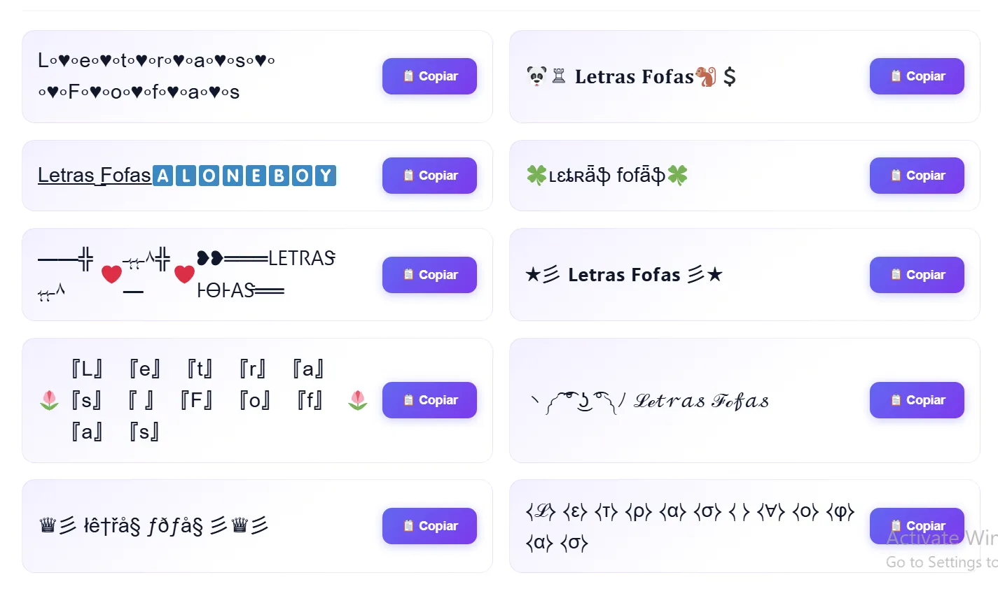 Letras fofas